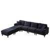 122.5" Corduroy Oversized U-Shaped Modular Sectional Sofa with 2 Ottomans & 2 Pillows - 3 of 4