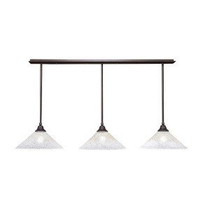 Toltec Lighting Stem 3 - Light Chandelier in  Dark Granite with 16" Gold Ice Shade - 1 of 1