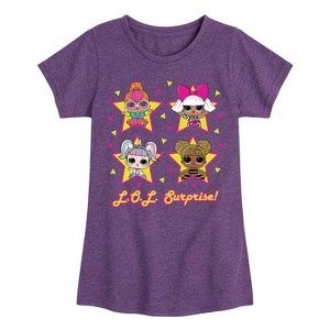 Girls' - LOL Surprise! - Queen Bee, Neon QT, Deva, & Sugar Fitted Short Sleeve Graphic T-Shirt - 1 of 4