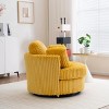 Oversized Corduroy Swivel Chair,40" Barrel Accent Chair with 360° Swivel and Pillows for Living Room-Baofuwish - 3 of 4