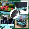 BEAFUP Foldable Beach Wagon Cart with 440lbs Capacity, Strapping System & 3pcs Waterproof Liners for Camping, Shopping & Families,Blue - 2 of 4