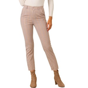 INSPIRE CHIC Women's High Waist Elastic Back Two Slant Pockets Office Work Ankle Pants - 1 of 4
