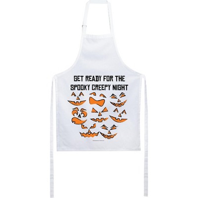 Happy Halloween Scary Spooky Night Flying Bats White Apron
