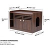Teamson Pets Robin Large Wooden Cat Litter Box Enclosure with Vent Holes and Storage, Mocha - 4 of 4