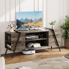 Entertainment Center with 6 Open Storage Cabinet, Farmhouse Vintage TV Stand Console Table with Adjustable Shelf - 4 of 4