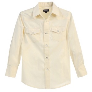 Gioberti Boy's Casual Western Solid Long Sleeve Shirt With Pearl Snaps - 1 of 3