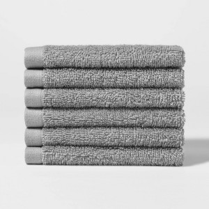 6pk Washcloth Set Gray - Room Essentials