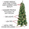 Garden Elements Artificial Pre-Lit Pencil Fir Christmas Tree with Pine Cones, 654 Tips, 350 Clear Lights, 6.5 ft - 3 of 4