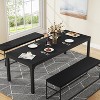 Okak Farmhouse Wood Large Collaborative Desk Rectangle Dining Table,Long Modern Kitchen Dinner Table for Dining Room,Breakfast Nook - 4 of 4