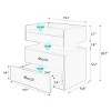 INFURNIC Nightstands 2 Drawer Nightstand with Large Storage and Modern Design for Bedroom Living Room, Black, 19.3"*13.8"*20.7" - 3 of 4