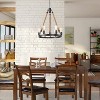 LNC Laius Dining Room Wagon Wheel Chandelier, 6 to 8-Light Brown with Rope, Modern Farmhouse,20.5-in, 28-in - 2 of 4