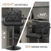 Sapphtopaz Modern Swivel Bar Stools Set of 2 with Tufted Back & Arm PU Upholstered Height Adjustable Barstools with Footrest for Kitchen Island - 3 of 4