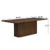 Christopher Knight Home Eloise Modern 8 Seater 84" Oversized Rectangular Dining Table with Pedestal Base Walnut - 3 of 4
