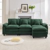 HYLEORY Chenille Fabric Pillow Top Arm U-Shaped Sectional Sofa , Indoor Convertible Modular Sectional Sofa Set with 2 Ottomans for Living Room - 3 of 4
