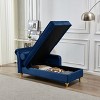 60.6" Velvet Chaise Lounge with Gold Metal Legs and 1 Pillow - ModernLuxe - 2 of 4