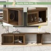 78" Mid-Century Modern Pet-Friendly TV Stand for Cats, Entertainment Unit with Extendable Top, Sliding Shutter Door, Scratch Pad & Free Cushion - 3 of 4