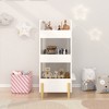 APRILSOUL Kids Bookshelf with Chalkboard Side Drawing Board for Toddlers, Toy and Book Organizer for Playroom or Bedroom White - 4 of 4
