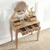 Vanity Desk Classic with Swivel Mirror and 5 Drawers for Bedroom 32in Wide-3irtyhousy - 2 of 4
