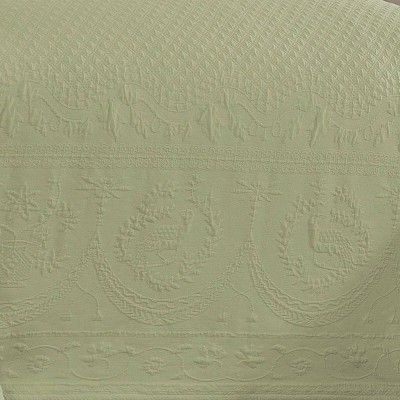 Sage Elegance Stonewashed Cotton King Sham with Vine Details