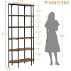 5 Tier Bookcase with Open Display Shelf, Vintage Industrial Style Display Shelf with Metal Frame for Living Room, Bedroom, Office - 4 of 4