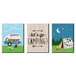 Big Dot of Happiness Happy Camper - Nursery Wall Art, Kids Room Decor and Camping Home Decorations - Gift Ideas - 7.5 x 10 - Set of 3 Prints