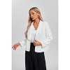 Women's Casual Blazers 3/4 Sleeve Work Office Line Suit Jackets Blazer Shoulder Padded Semi Formal Blazer with Pockets - 4 of 4