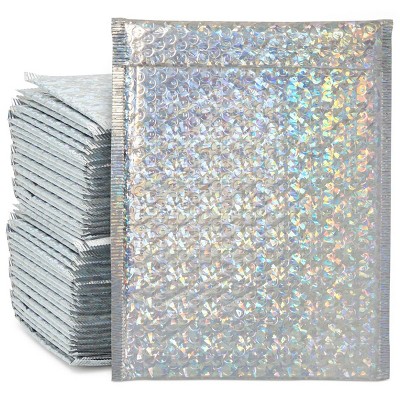 Stockroom Plus 50 Count Holographic Bubble Mailers for Shipping (6x10 in)