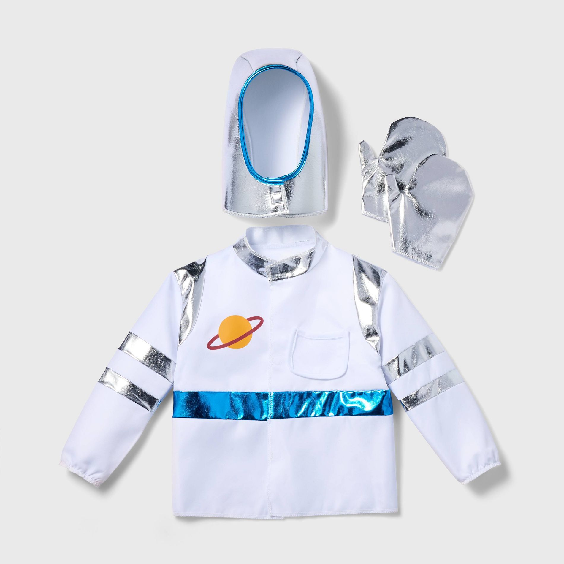 Pretend Play Astronaut Costume with Jacket, Helmet & Gloves 4T-XS - Gigglescape™