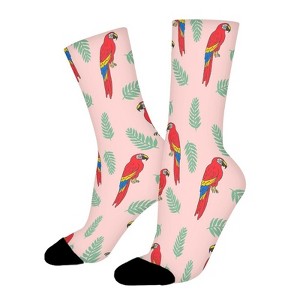 Macaw Parrot Tropical Bird Women Printed Crew Socks Funny Funky Socks Soft Polyester Novelty Gifts for Artists Men - 1 of 1