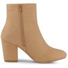 Allegra K Women's Round Toe Side Zipper Block Heel Ankle Boots - 4 of 4