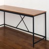 Vynxaria Olympus Wood and Metal Corner Desk in Acacia and Black - 4 of 4
