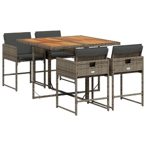 vidaXL Garden Dining Set Gray PE Rattan 4-seater Foldable - 1 of 4