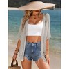 Clearlove Womens 2025 Short Sleeve Crochet Summer Cardigan Cropped Sweater Lightweight Shrug Cardigan - 3 of 4