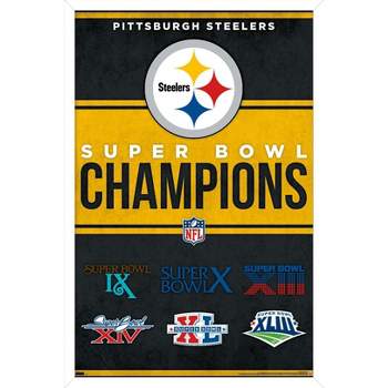 Trends International NFL Pittsburgh Steelers - Champions 23 Framed Wall Poster Prints White Framed Version 22.375" x 34"