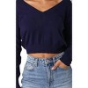 Women's Loren V Neck Sweater - OLIVACEOUS - 3 of 4