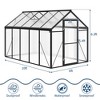 6x10FT Walk in Polycarbonate Greenhouses with Enhanced Aluminum Frame and Roof Vent for Outdoors and Seasons Garden Planting - 2 of 4