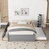 ELJGET Full Bed with Twin Size Trundle and Two Drawers - 4 of 4
