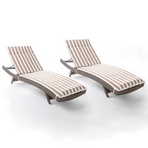 GDFStudio Olivia Rattan Adjustable Chaise Lounges with Striated Cushion(Set of 2) - 1 of 4
