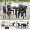 Aukfa Dining Table Set Morden Kitchen Table with Square MDF Tabletop, Crystal Decoration and 4 Chairs for Kitchen - 3 of 4