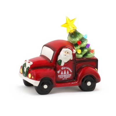 Mr. Christmas LED Lit Ceramic Nostalgic Truck Christmas Decoration- 5.5"