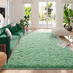 Blush Pink Shag Rug Ultra Soft 1.7in Thick Extra Large Non-Slip Mat for Bedroom or Living Room - 1 of 4