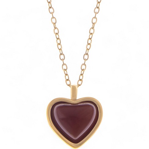 Anna-Kaci Women's Heart-Shaped Pendant Necklace with Chain- Gold - image 1 of 4