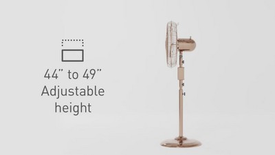Holmes 16" Copper Metal Oscillating Pedestal Fan with Remote Control