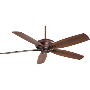 60" Minka Aire Farmhouse Indoor Ceiling Fan with Remote Control Brushed Bronze Maple Walnut Blades for Living Room Kitchen Bedroom - 1 of 4