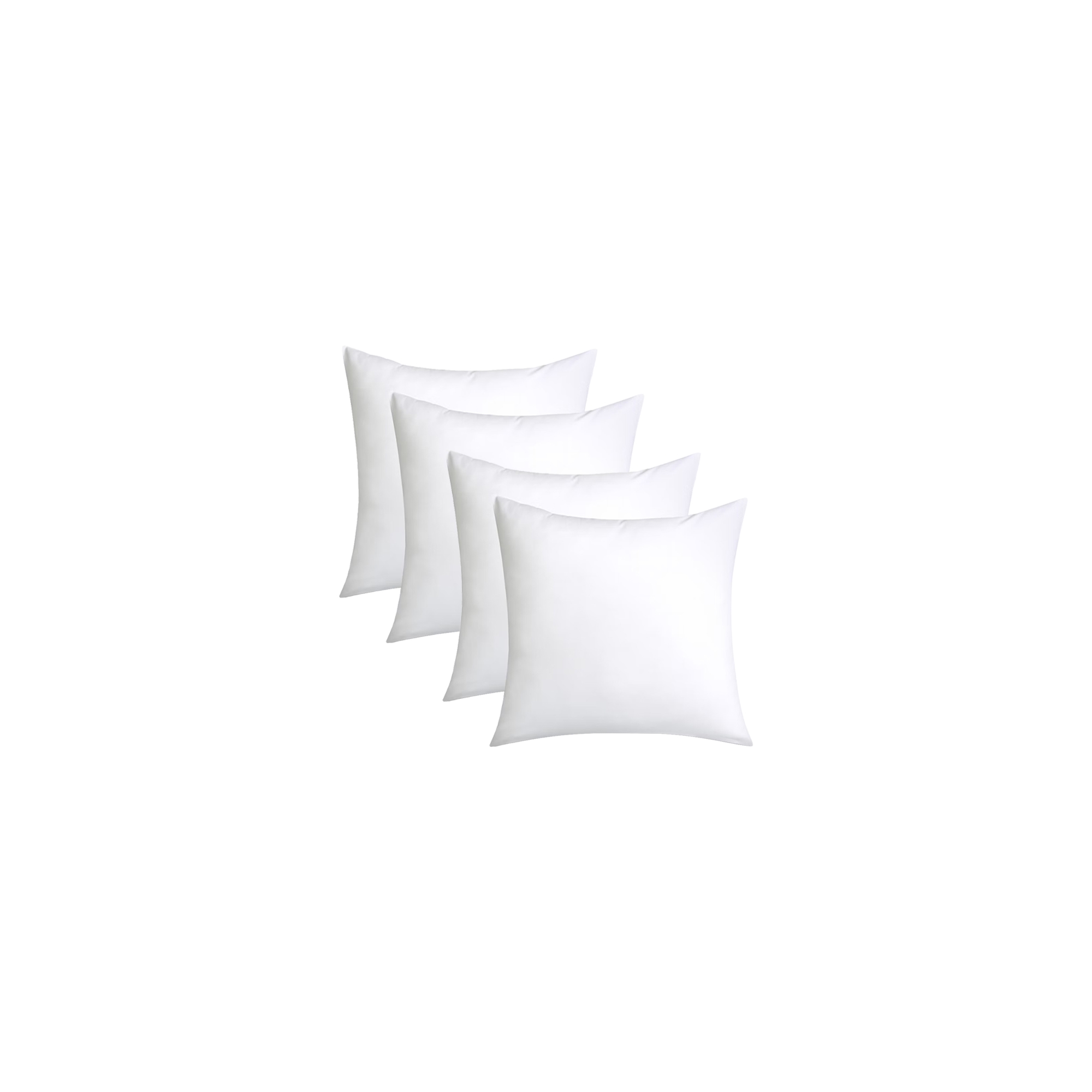 Covers&All Throw Pillow Inserts, Durable Soft 65 GSM Non-Woven Fabric with 15D Silicon Fiber Filling, Square 18 in x 18 in, White