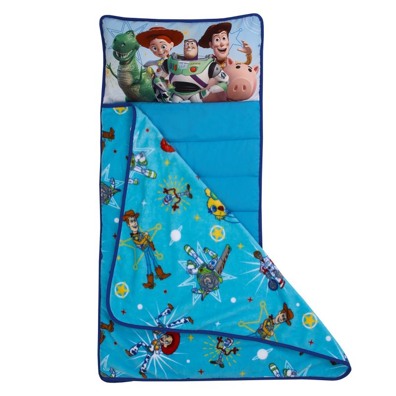 Disney Toy Story It's Play Time Blue, Green, Red and Yellow, Woody, Buzz and The Toys Toddler Nap Mat, 2 of 9