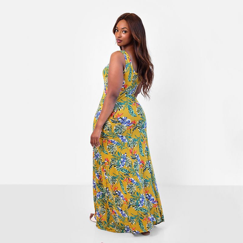 Rebdolls Women's Bright Idea Tropical Print A-Line Maxi Dress, 3 of 5