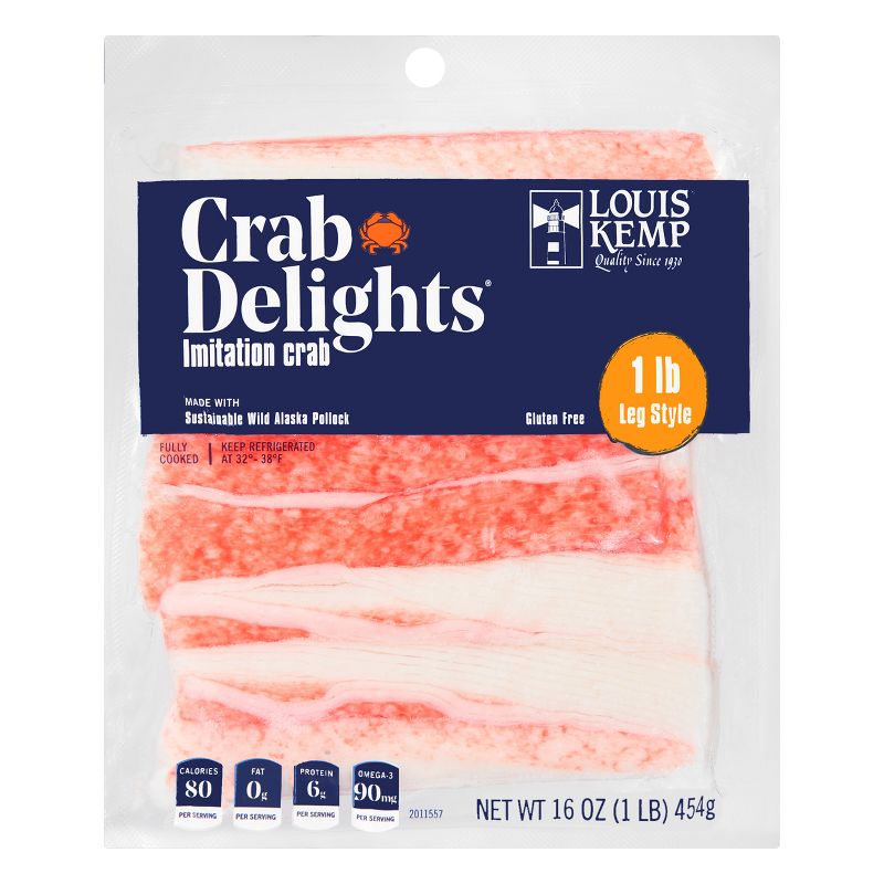 Louis Kemp Crab Delights Imitation Crab Leg Style - 16oz, 1 of 5