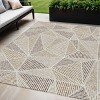 Brown Taupe And Beige Geometric Washable Indoor Outdoor Area Rug - 2 of 4