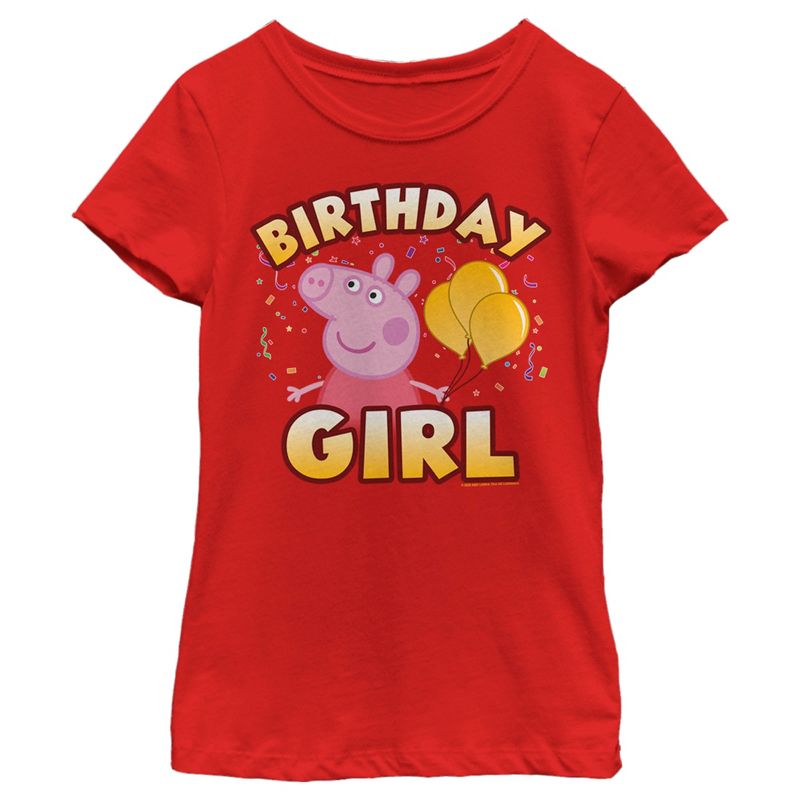 Girl's Peppa Pig Birthday Girl T-Shirt, 1 of 6